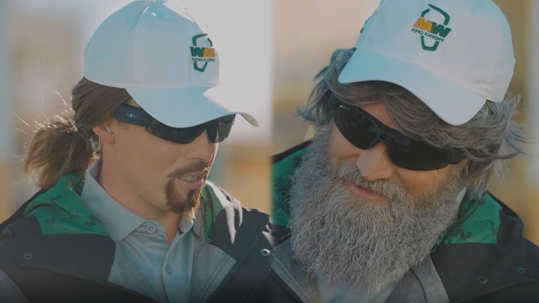 MATT AND RYAN FITZPATRICK WENT UNDERCOVER AROUND THE GOLF COURSE TO LEARN ABOUT WM&#39;S RECYCLING INITIATIVES WHILE IN DISGUISE.
