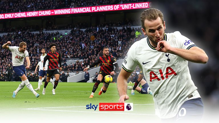 Harry Kane inscrivant son 267e but pour Tottenham Hotspur, un nouveau record pour le club