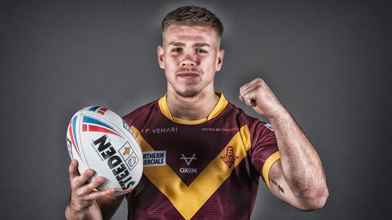 Picture by Allan McKenzie/SWpix.com - 27/01/2023 - Rugby League - Betfred Super League - Huddersfield Media Day 2023 - John Smith's Stadium, Huddersfield, England - Harry Rushton.