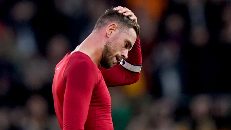 Jordan Henderson after Liverpool's defeat at Wolves