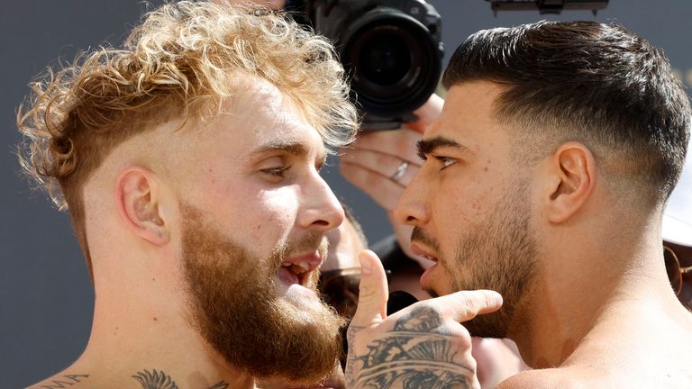 Jake Paul and Tommy Fury face off after their weigh-in (Photo: Skill Challenge Entertainment)