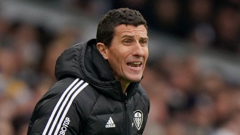Leeds United manager Javi Gracia on the touchline during the Premier League match at Elland Road, Leeds. Picture date: Saturday February 25, 2023.