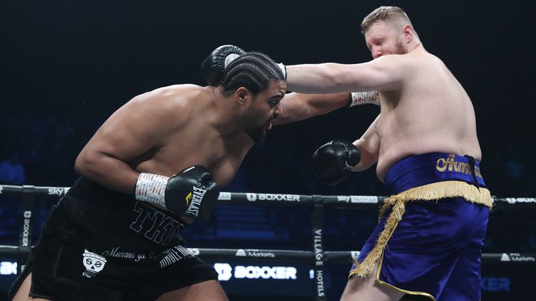 BEN SHALOM...S BOXXER FIGHTNIGHT.11/02/23 OVO ARENA WEMBLEY.PIC LAWRENCE LUSTIG/BOXXER.(PICS FREE FOR EDITORIAL USE ONLY).HEAVYWEIGHT CONTEST.JEAMIE TKV v HARRY ARMSTRONG