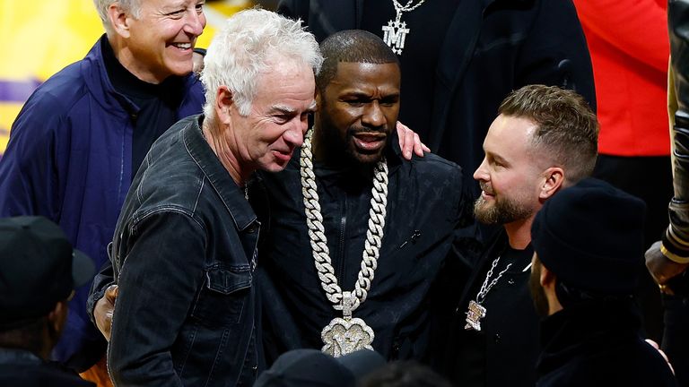 John McEnroe and Floyd Mayweather Jr were on hand to witness LeBron James break the NBA all-time scoring record