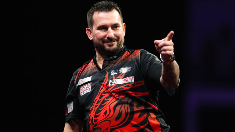 Jonny Clayton from the Cardiff Premier League event at the Cardiff International Arena on Thursday 9th February 2023.