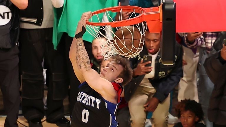 Mac McClung of the Philadelphia 76ers during the dunk contest