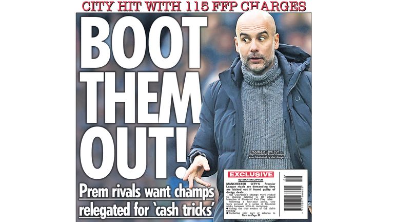 Man City back pages