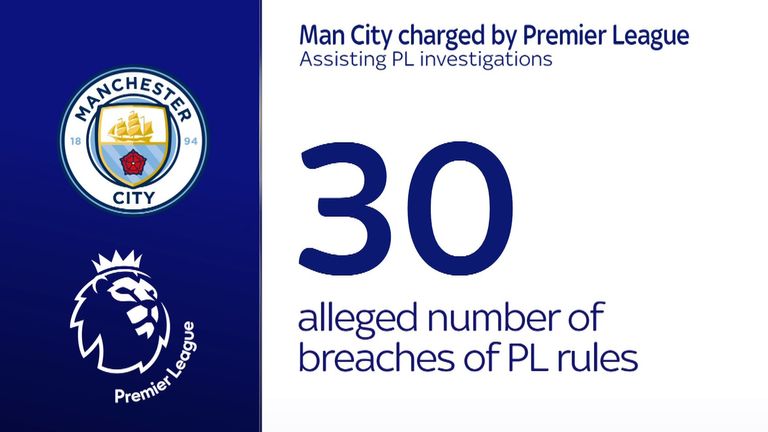Man City have been charged with breaking 30 Premier League rules related to assisting Premier League investigations