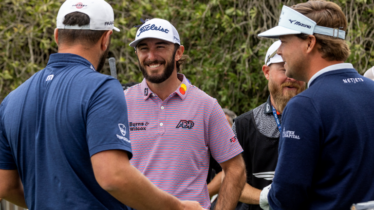 Jon Rahm (left) played alongside Max Homa and Keith Mitchell during the final round
