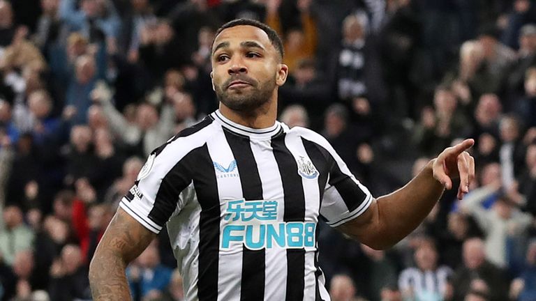 Callum Wilson wheels away after giving Newcastle an early lead against West Ham