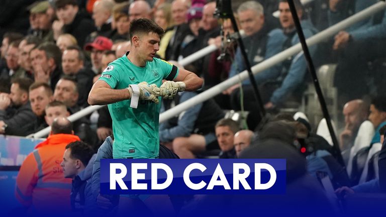 Nick Pope sees red