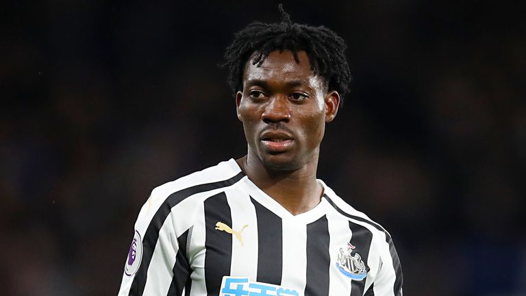 Christian Atsu pictured playing for Newcastle in 2019