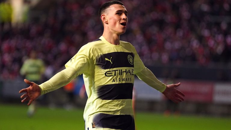 Phil Foden scored twice at Ashton Gate in a 3-0 win for Man City