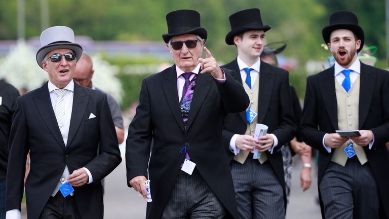 Racegoers at the course early for the Derby horse race meeting at Epsom racecourse, near London, England, Saturday, June 5, 2021. (AP Photo/Ian Walton)


