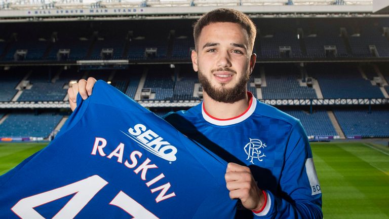 GLASGOW, SCOTLAND - FEBRUARY 03: New Rangers signing Nicolas Raskin is unveiled to the media at Ibrox Stadium, on February 03, 2023, in Glasgow, Scotland.  (Photo by Craig Foy / SNS Group)