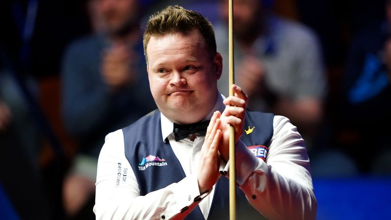 England's Shaun Murphy in action against Scotland's Stephen Maguire during day two of the Betfred World Snooker Championships at The Crucible, Sheffield. Picture date: Sunday April 17, 2022