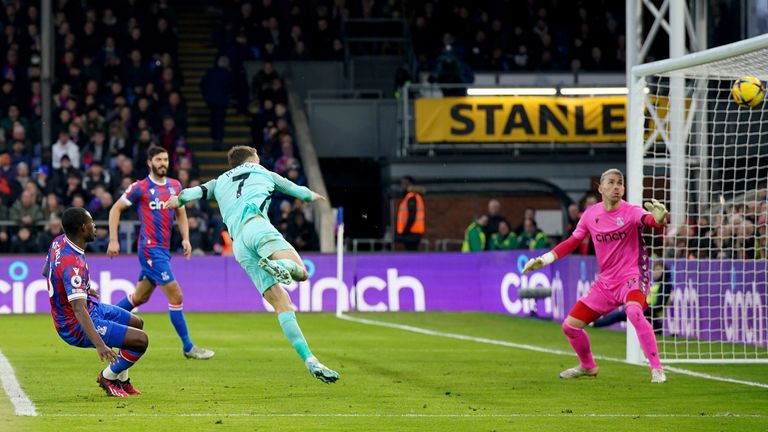 Solly March opens the scoring at Selhurst Park