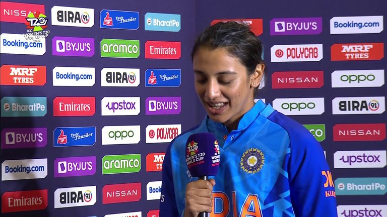 Smriti Mandhana speaking after Ireland v India on 20 February during T20 World Cup in South Africa