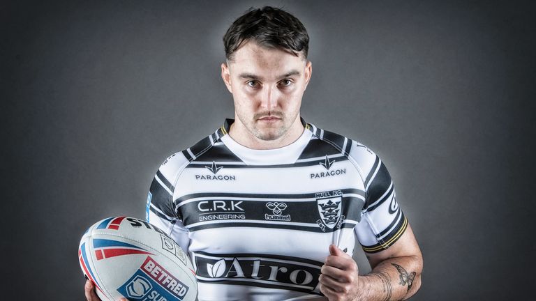 Picture by Allan McKenzie/SWpix.com - 19/01/2023 - Rugby League - Betfred Super League - Hull FC Media Day 2023 - Allam Sports Centre, Hull, England - Tex Hoy.