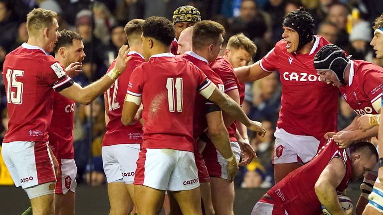 Wales' Ken Owens scores their first try during the Guinness Six Nations match at BT Murrayfield, Edinburgh, Scotland. Picture date: Saturday February 11, 2023.