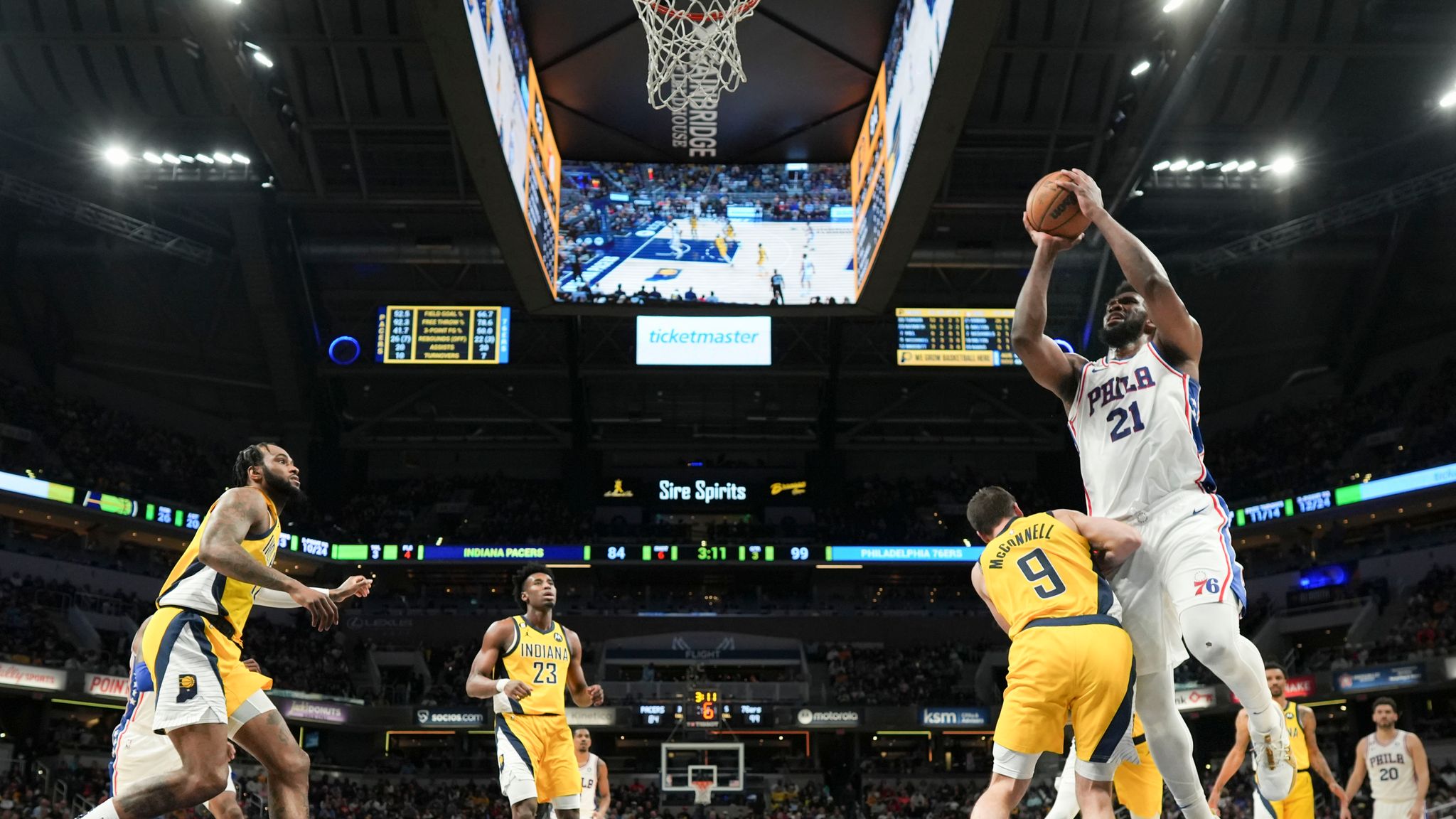 Embiid has 41 points, 20 rebounds as Sixers down Pacers - WHYY