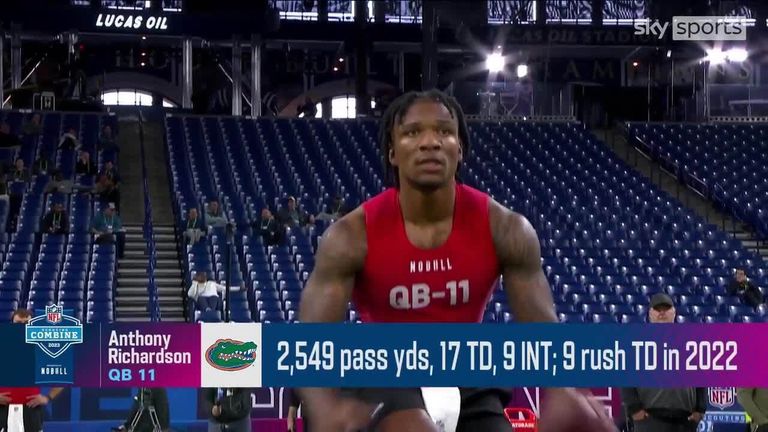 Check out the best moments from Richardson's 2023 NFL Scouting Combine workout