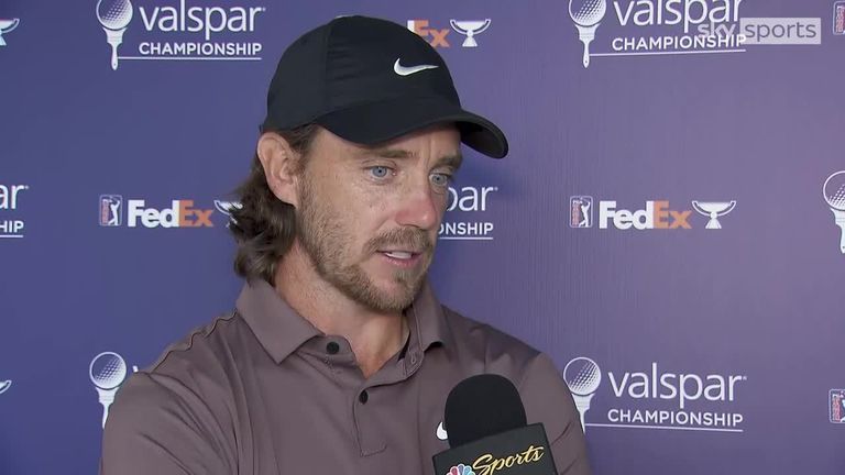 Tommy Fleetwood says that he was happy with his putting during the first round of the Valspar Championship.