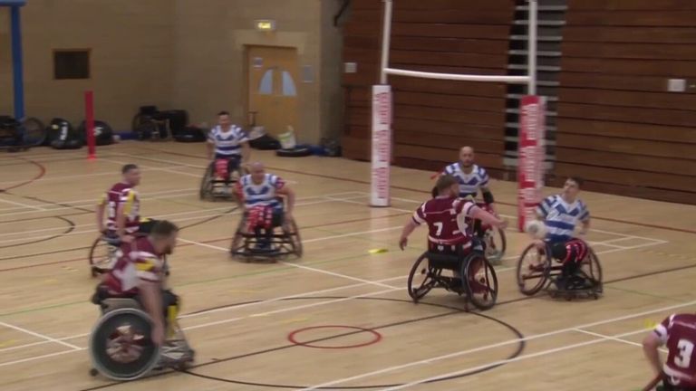 England and Halifax Panther star Rob Hawkins believes wheelchair rugby league can become more professional after Jon Wilkin suggests the sport should take place in arenas rather than leisure centres.