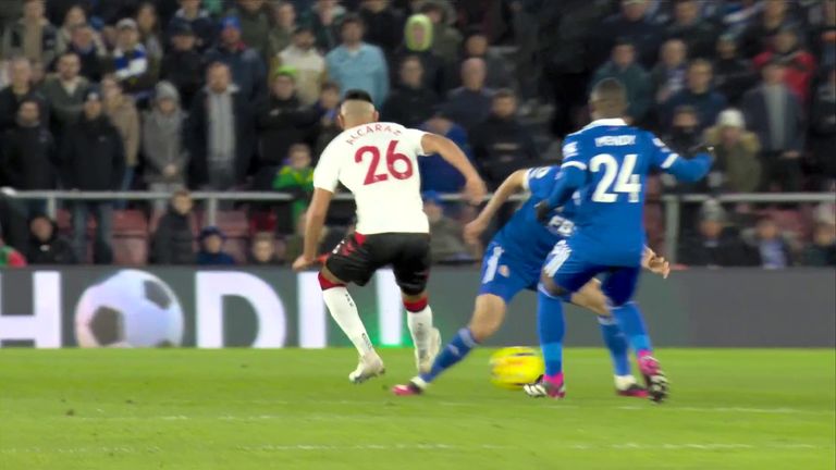 Carlos Alcaraz put in the following challenge on Leicester's Timothy Castagne