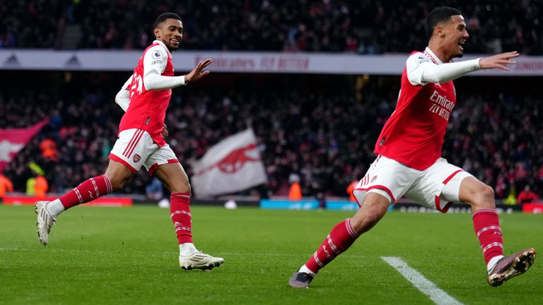 Reiss Nelson celebrates his winner for Arsenal