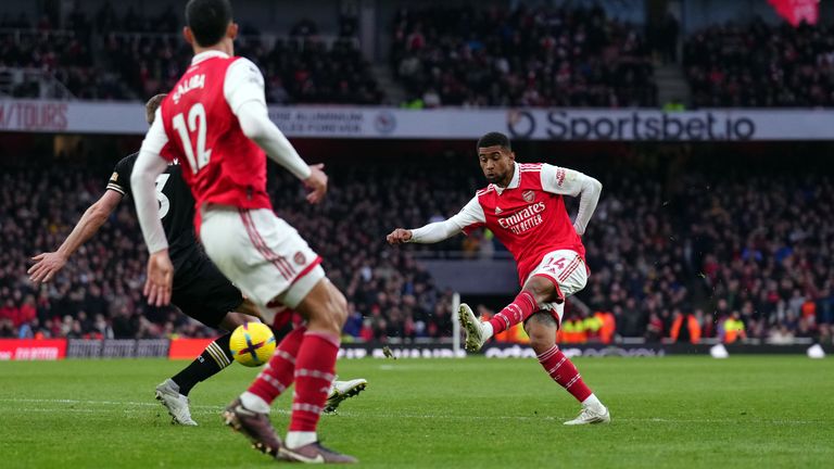 Reiss Nelson strikes for Arsenal's third goal against Bournemouth