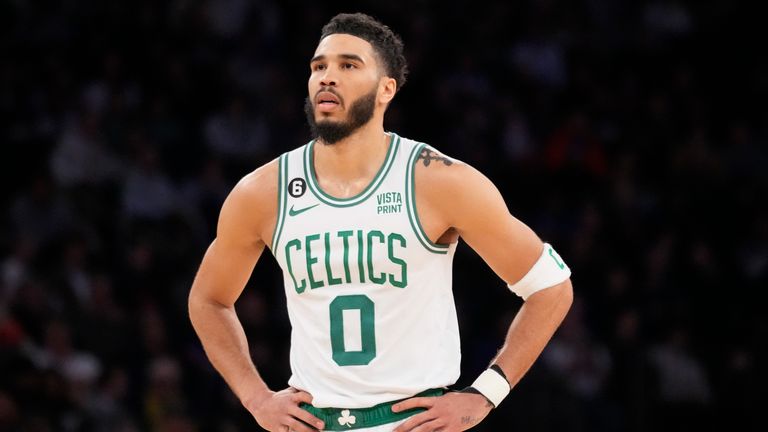 Boston&#39;s Jayson Tatum came from out of nowhere to slam home a one-handed dunk versus Cleveland.