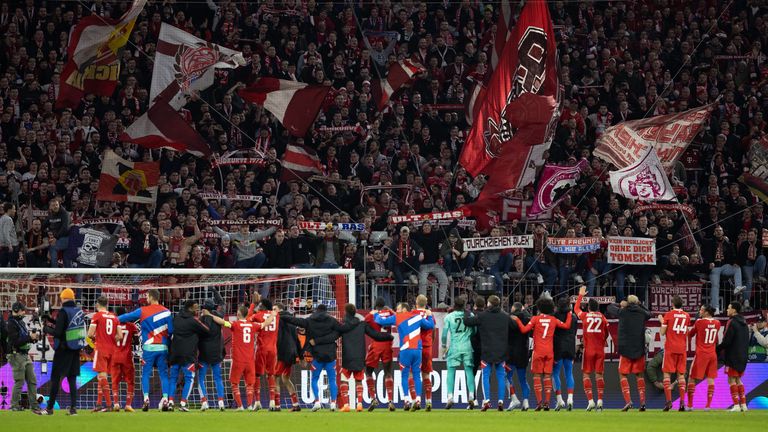 Bayern Munich celebrate reaching the last eight