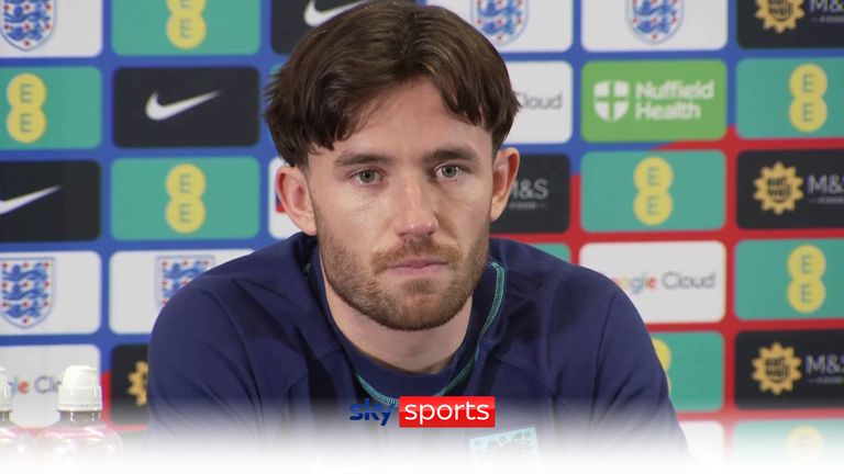 Ben Chilwell talks to the media ahead of England&#39;s game in Italy
