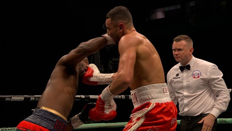 Callum Simpson knocked out Celso Neves in sensational fashion in the third round of their super-middleweight clash.