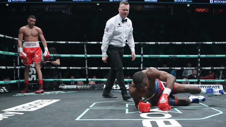 BEN SHALOM...S BOXXER FIGHT NIGHT.25/03/23 AO ARENA.PIC LAWRENCE LUSTIG/BOXXER.(PICS FREE FOR EDITORIAL USE ONLY).SUPER-MIDDLEWEIGHT CONTEST.CALLUM SIMPSON V CELSO NEVES