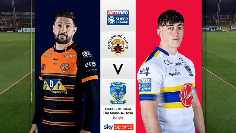 Highlights of the Super League match between Castleford Tigers and Warrington Wolves