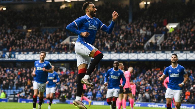 Connor Goldson celebrates his goal to make it 1-0
