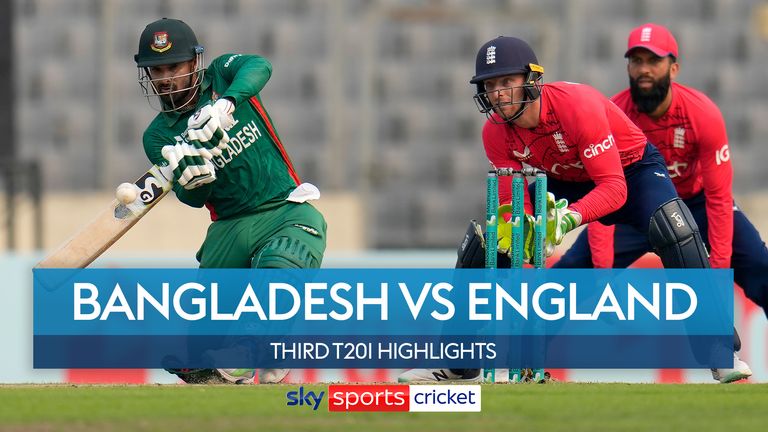 Highlights of Bangladesh&#39;s innings in the third T20 international against England.