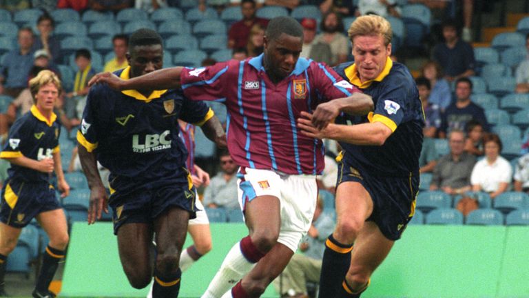 Dalian Atkinson in action for Aston Villa in 1993