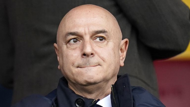 Tottenham Hotspur president  Daniel Levy successful  the stands up  of the Premier League lucifer  astatine  St Mary&#39;s Stadium, Southampton. Picture date: Saturday March 18, 2023.
