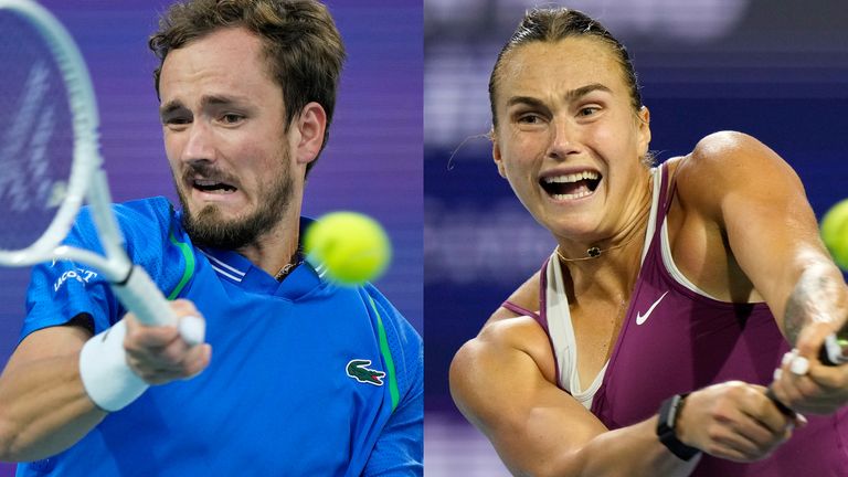 Russia's Daniil Medvedev and Belarusian Aryna Sabalenka were both banned from taking part at Wimbledon last year