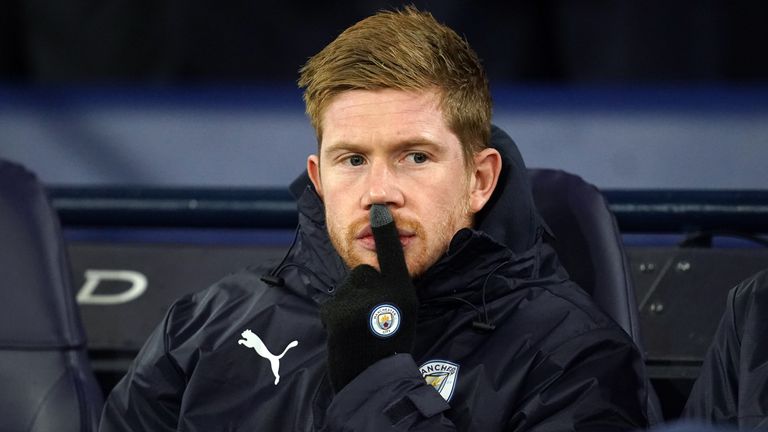 De Bruyne has been named on the bench for three out of his last seven Premier League matches