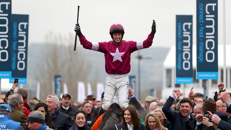 Cooper takes in the applause from the Cheltenham crowd after Don Cossack&#39;s Gold Cup triumph