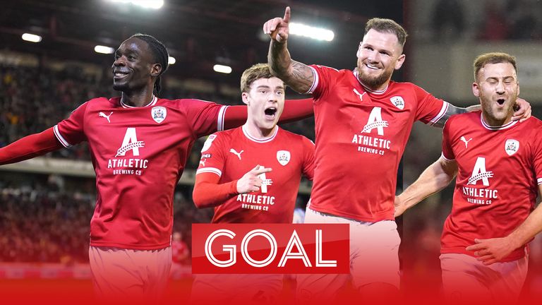 Barnsley score two goals in a minute to take a 2-0 lead against Sheffield Wednesday.