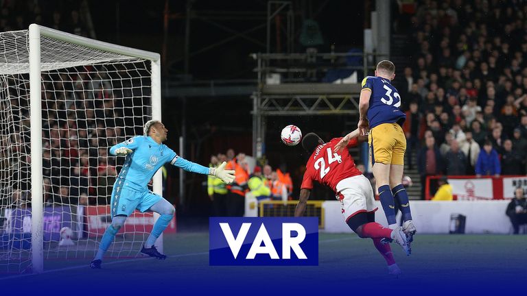 Elliot Anderson's goal is ruled out for offside in the build-up after a check by the VAR.