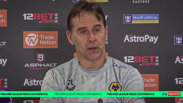 Wolves head coach Julen Lopetegui expresses his sympathy for Antonio Conte