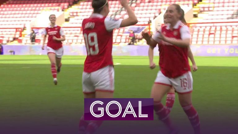 Caitlin Foord makes it two for Arsenal with this 'beautiful' goal against Tottenham.