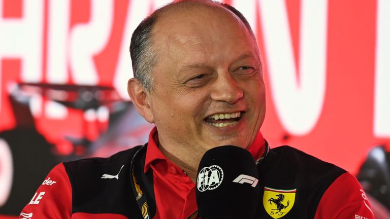BAHRAIN INTERNATIONAL CIRCUIT, BAHRAIN - MARCH 03: Frederic Vasseur, Team Principal and General Manager, Scuderia Ferrari, in a Press Conference during the Bahrain GP at Bahrain International Circuit on Friday March 03, 2023 in Sakhir, Bahrain. (Photo by Mark Sutton / Sutton Images)