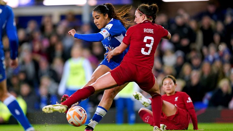 Gabby George and Leighanne Robe were both in the thick of the action at Goodison Park